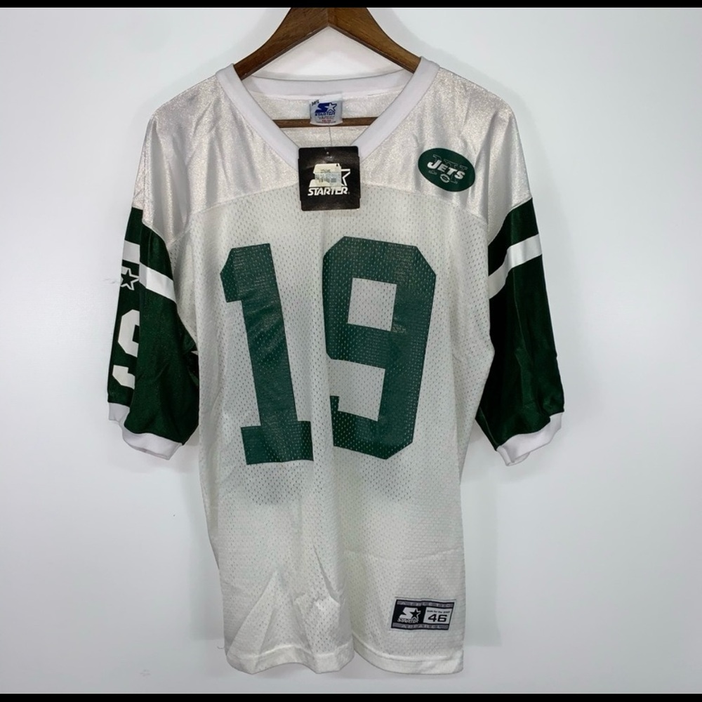 Vintage New York Jets Jersey Mens Medium White Keyshawn Johnson #19 Starter USA